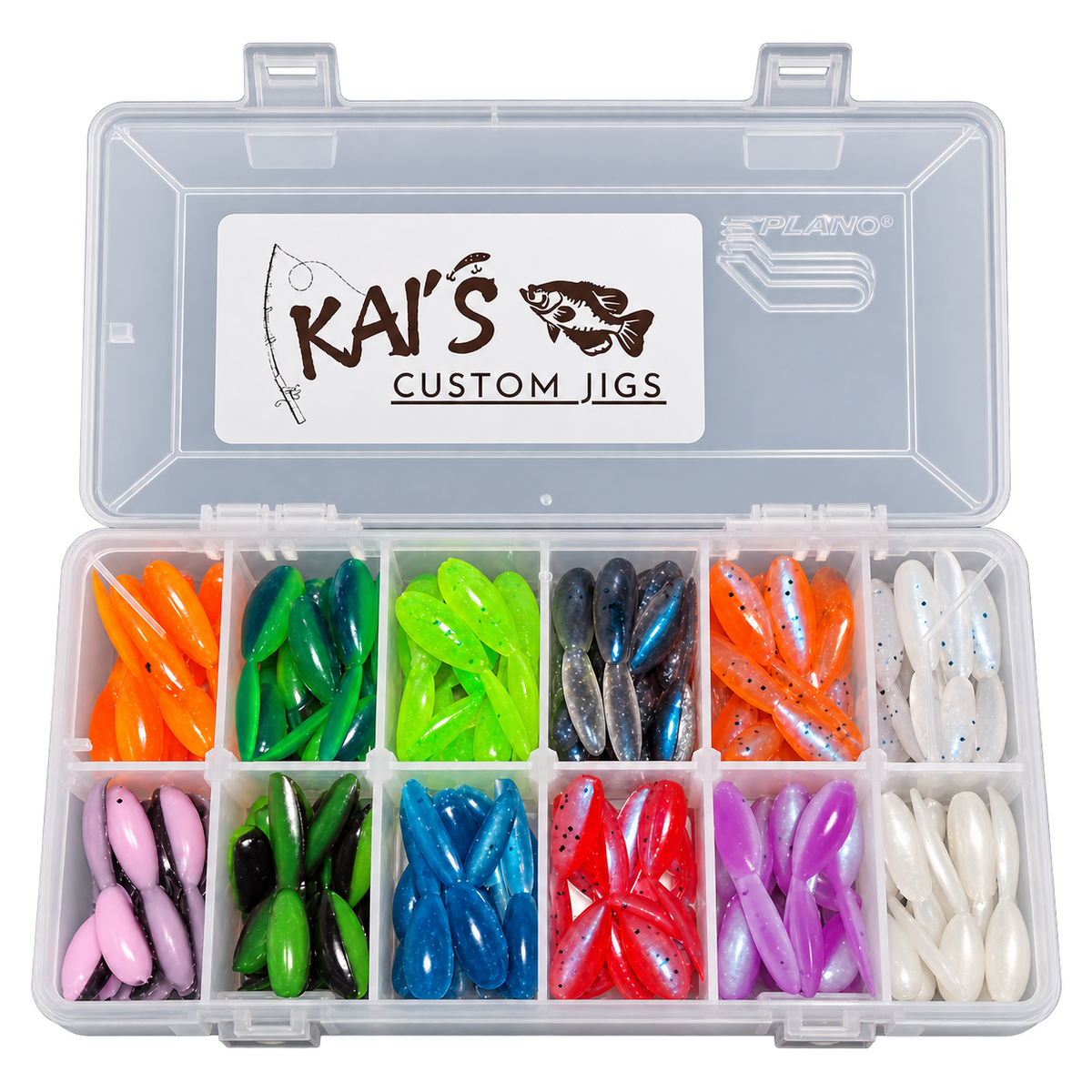 Kai's Custom Jigs 120 Piece Tadpole Box Set open