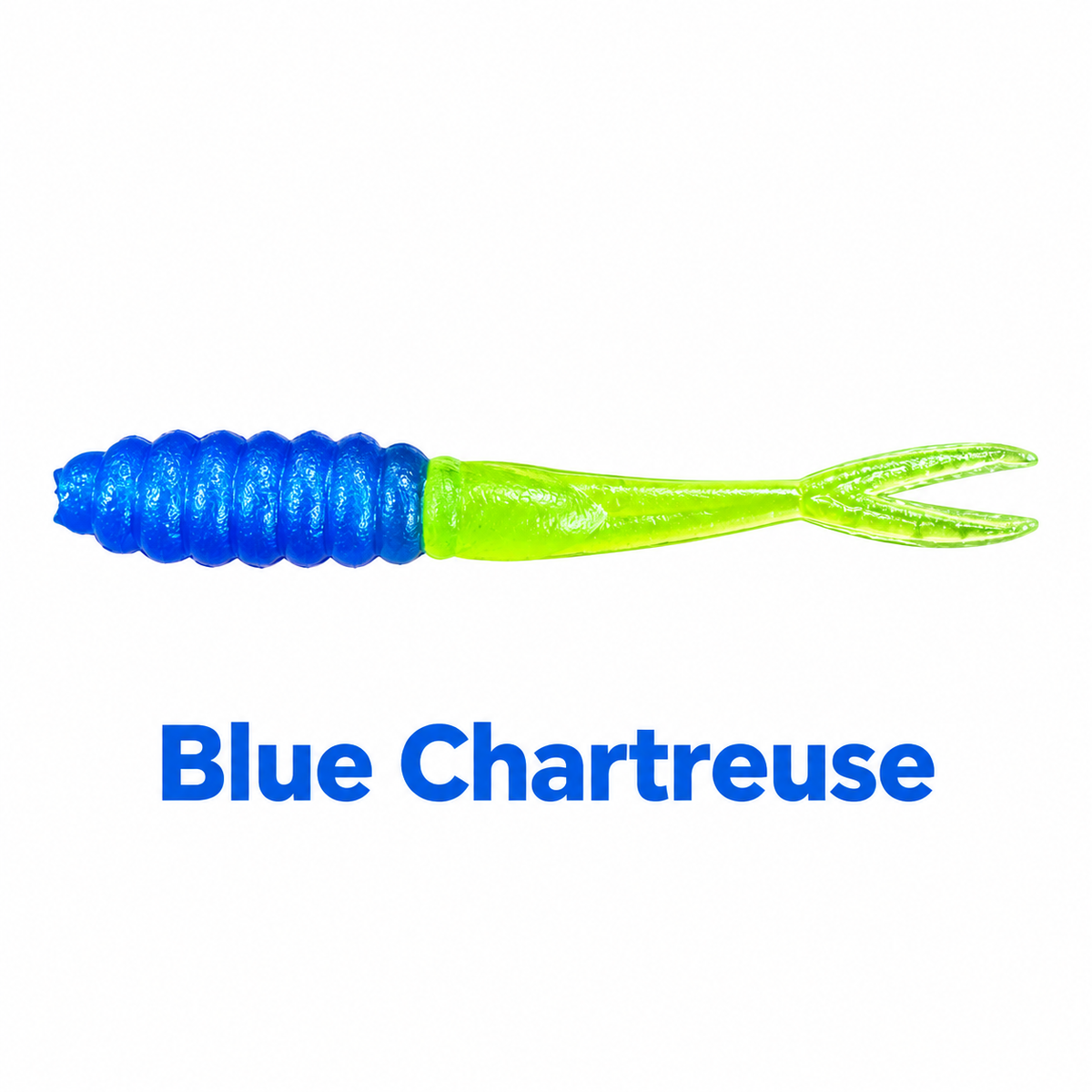 Kai's Custom Jigs 2.5-inch Crappie Fluke in Blue Chartreuse