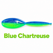 Kai's Custom Jigs 2-inch Tadpole soft plastic bait in Blue Chartreuse