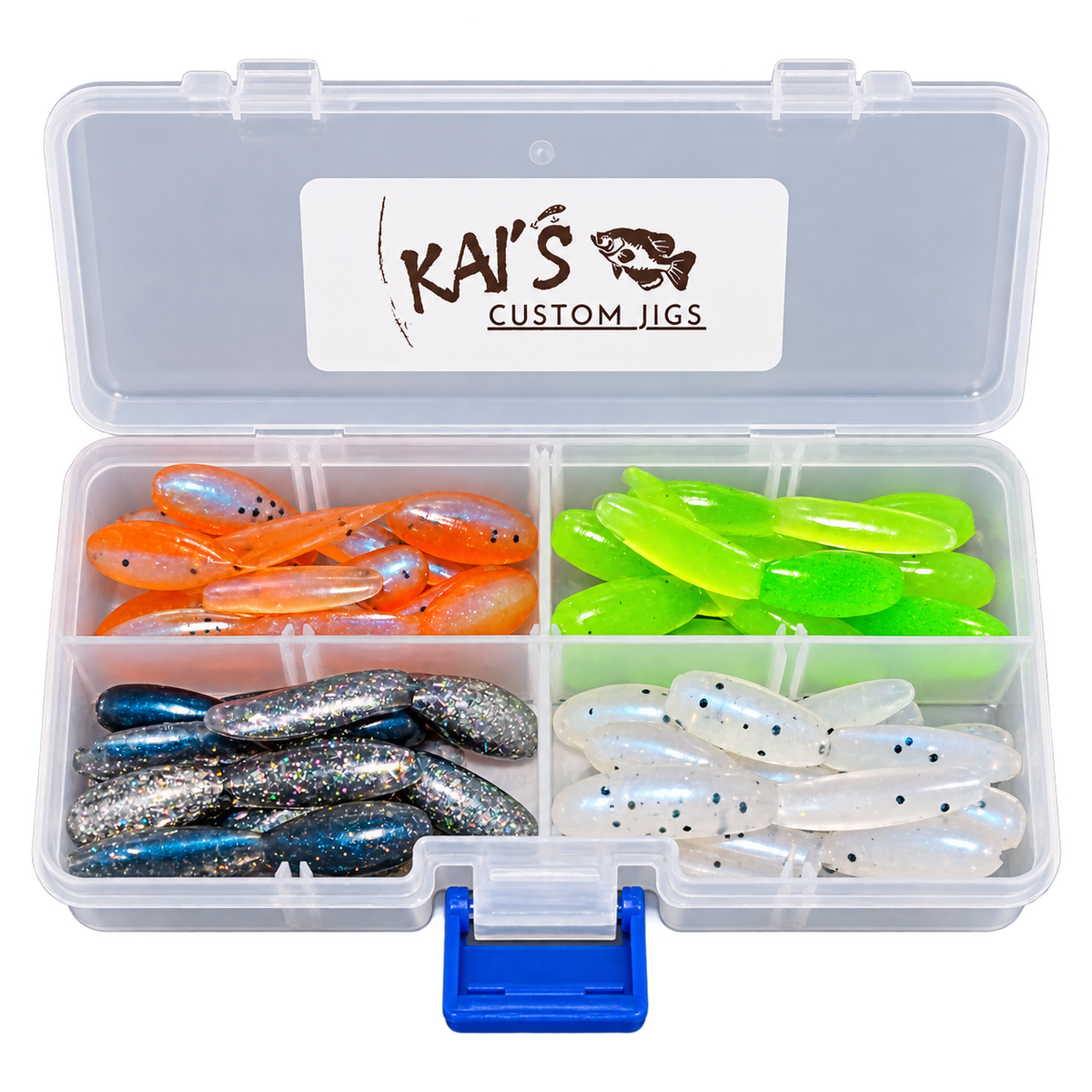Kai's Custom Jigs 40 Piece Tadpole Box Set open