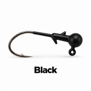 Kai's Custom Jigs black crappie jig head with bait keeper, matte finish, and sickle hook