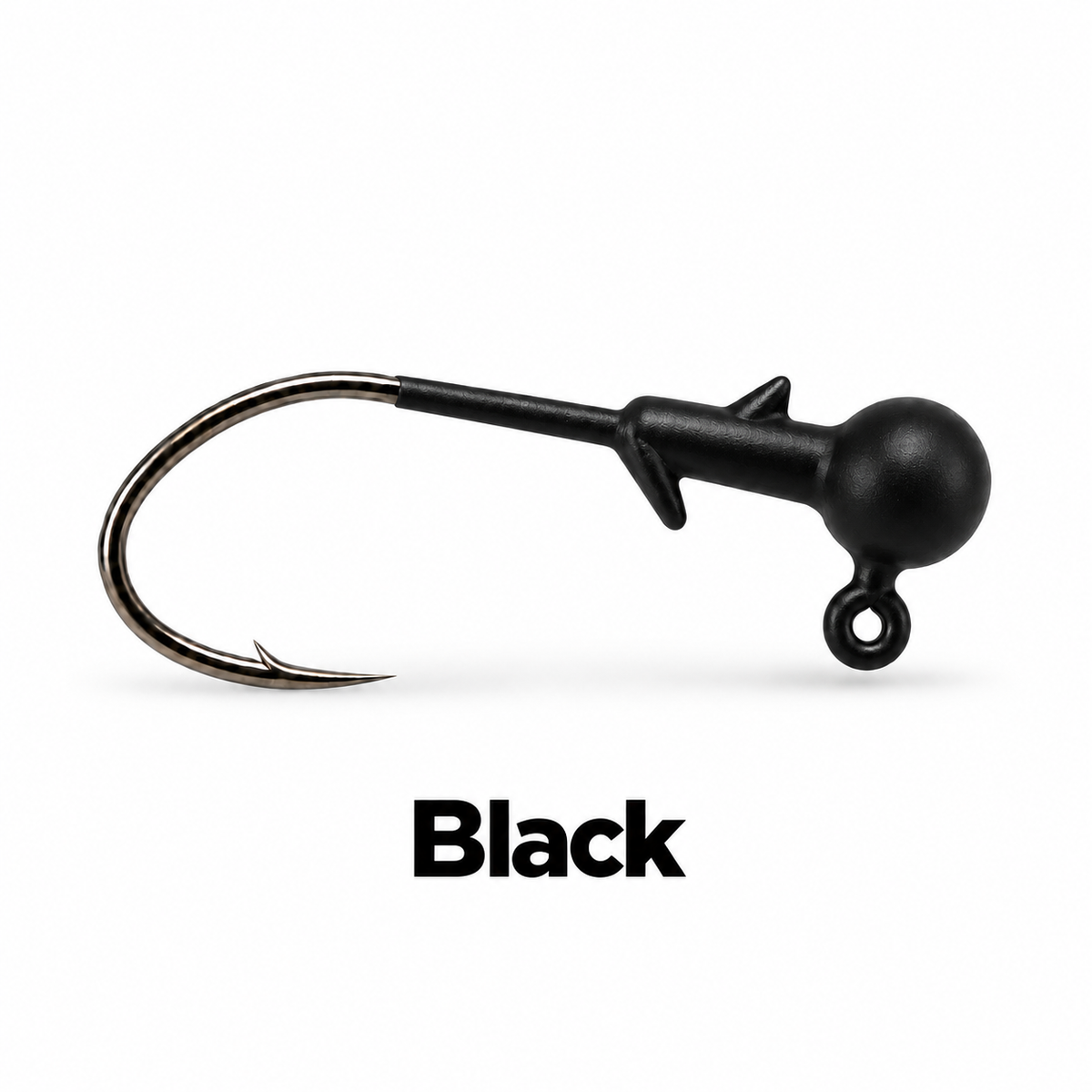 Kai's Custom Jigs black crappie jig head with bait keeper, matte finish, and sickle hook