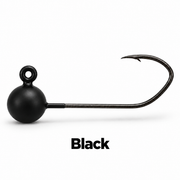 Kai's Custom Jigs black no-keeper crappie jig head with a dull matte finish and sickle hook