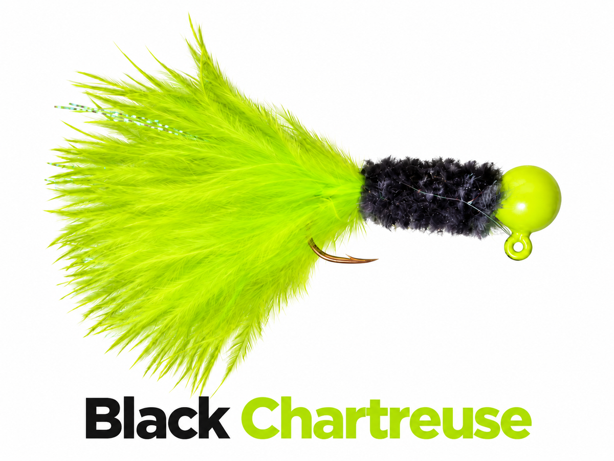 Kai's Custom Jigs Marabou Jig in Black Chartreuse
