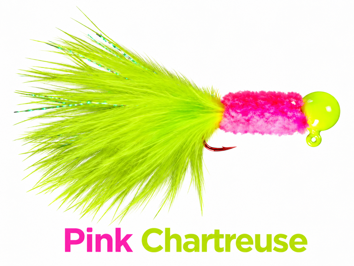 Kai's Custom Jigs Marabou Jig in Pink Chartreuse